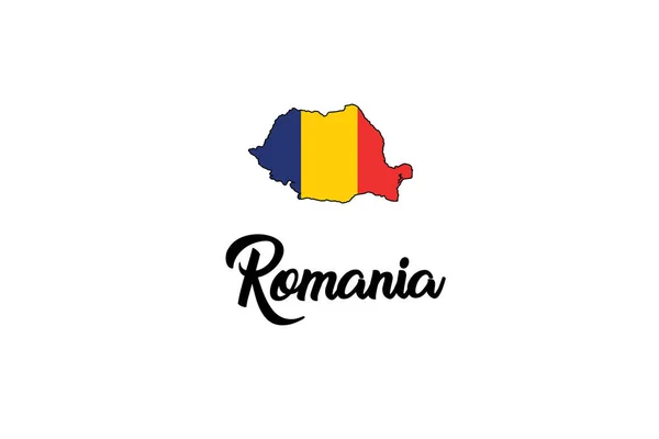 Forma del paese Illustrazione della Romania — Vettoriale Stock