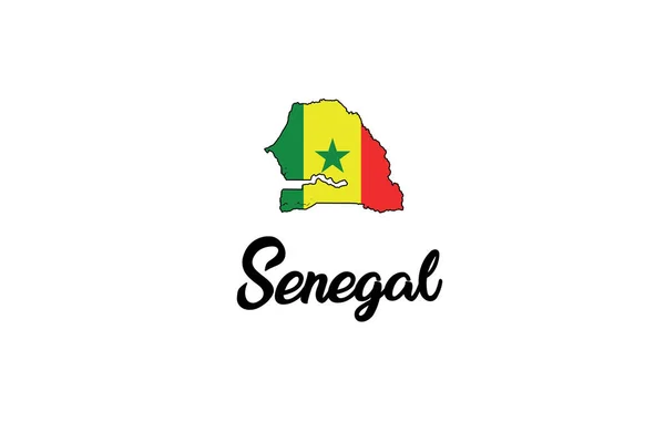 Illustration en forme de pays du Sénégal — Image vectorielle