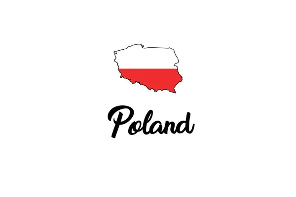 Country Shape Illustration of Poland — Stock Vector