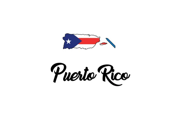 푸에르토리코의 국가 모양 그림 — 스톡 벡터