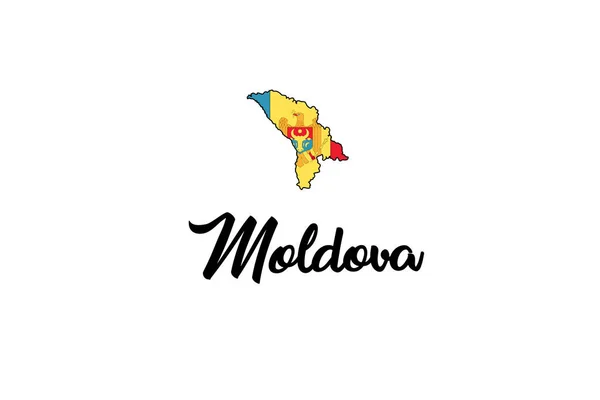 País forma ilustração da Moldávia — Vetor de Stock