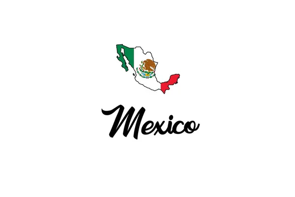 Illustration de la forme du pays du Mexique — Image vectorielle