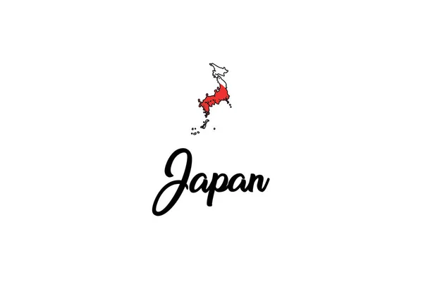 Country Shape Illustration of Japan — Stock Vector