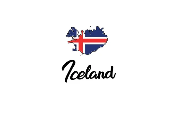País forma ilustração da Islândia — Vetor de Stock