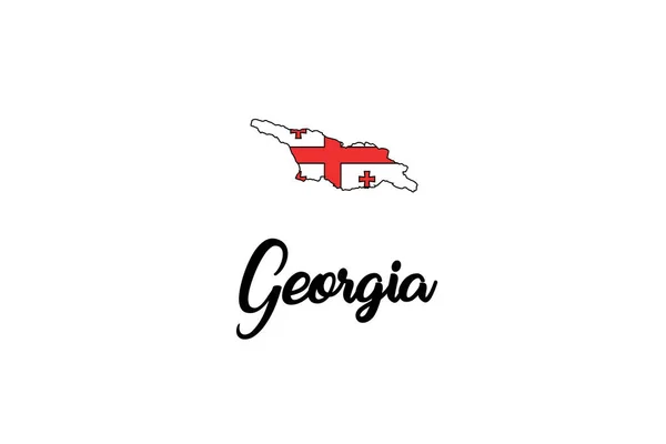 Ilustración de Georgia en forma de país — Vector de stock