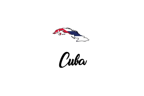 Illustration de la forme du pays de Cuba — Image vectorielle