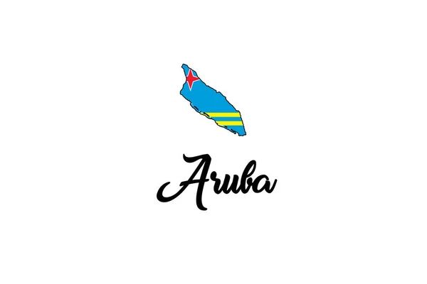 阿鲁巴国家形状插图 — 图库矢量图片