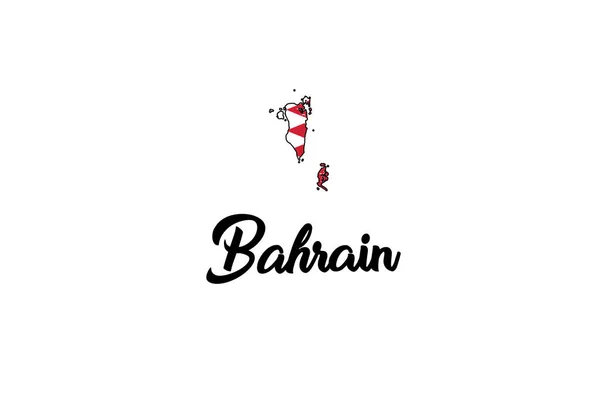 Land vorm illustratie van Bahrein — Stockvector