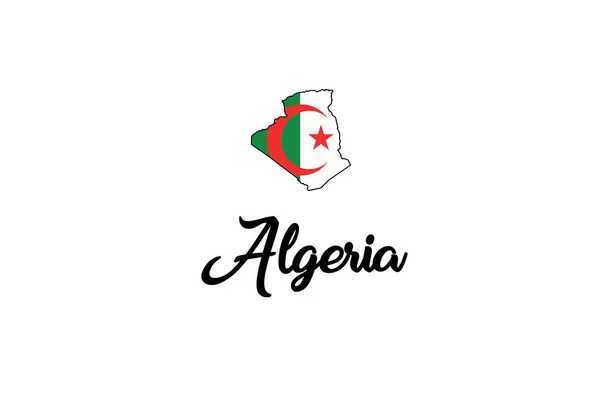 Country Shape Illustration of Algeria — Stock Vector