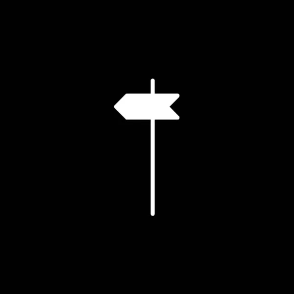 Ícone ilustrado isolado em um fundo - Sign Post à esquerda — Vetor de Stock