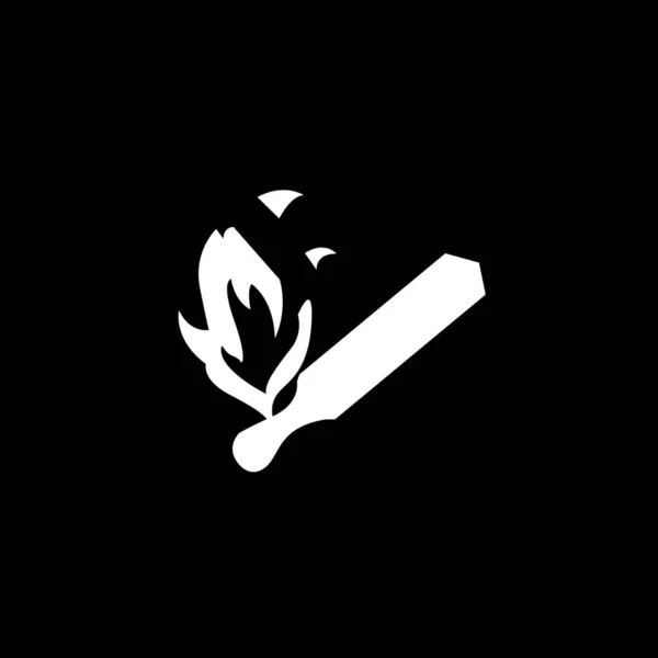 Ikone isoliert auf einem Hintergrund - Streichholz und Flamme — Stockvektor