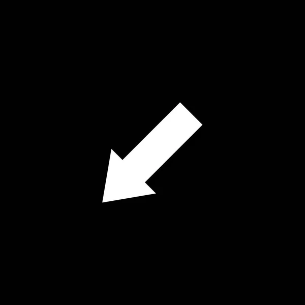 Ícone Ilustrado Isolado em Fundo - Seta Esquerda Inferior — Vetor de Stock