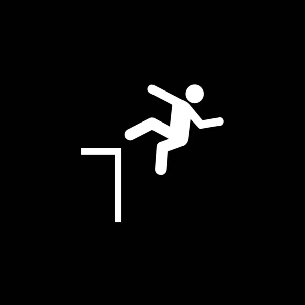 Icono ilustrado aislado sobre un fondo - Peligro de caída — Vector de stock