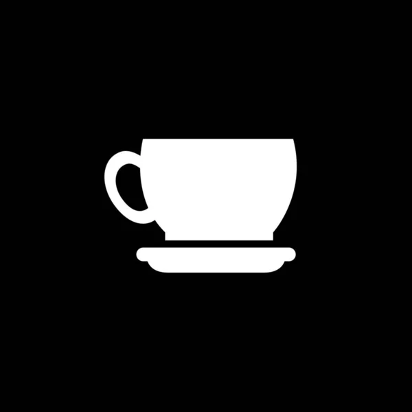 Icono ilustrado aislado sobre un fondo - Copa y platillo — Vector de stock