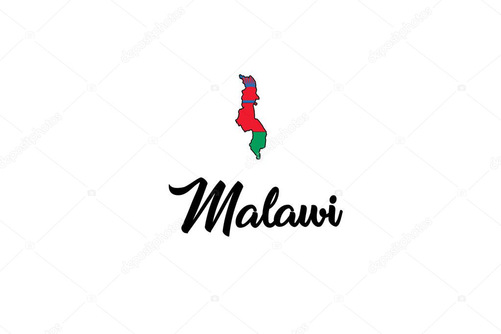 Country Shape Illustration of Malawi