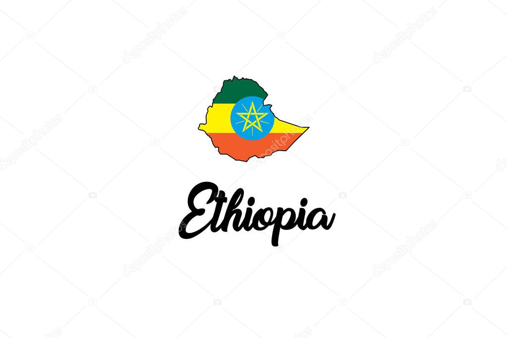 Country Shape Illustration of Ethiopia