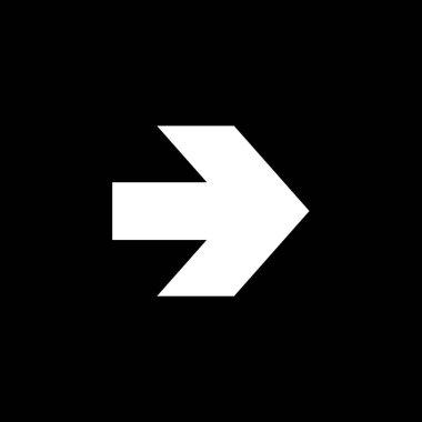 Resimli Simge Arka Planda İzole - Ok Sağ