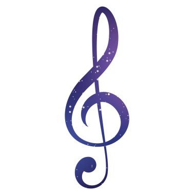 Resimli Simge Arka Planda İzole - Tiz Clef