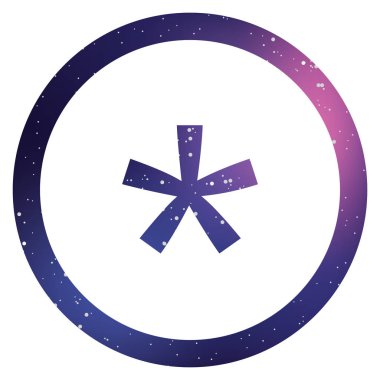 Resimli Simge Arka Planda İzole - Circle Yıldız Ortalığı