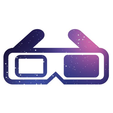 Resimli Simge Arka Planda İzole - 3d Gözlük