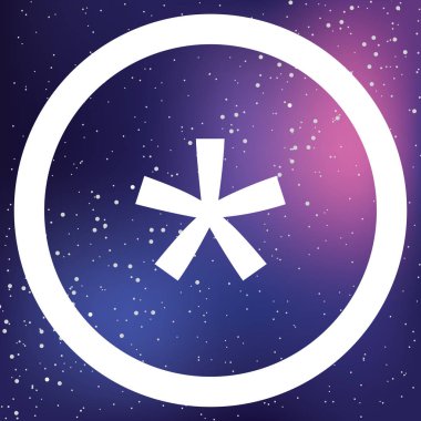 Resimli Simge Arka Planda İzole - Circle Yıldız Ortalığı