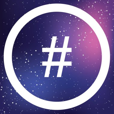 Resimli Simge Arka Planda Yalıtılmış - Circle Hash Anahattı
