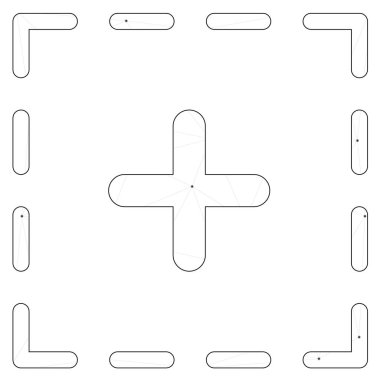 Resimli Simge Arka Planda İzole - Kareli Plus