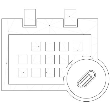 Resimli Simge Arka Planda İzole - Kare Takvim Atta