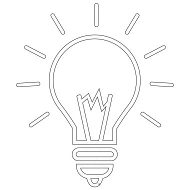 Resimli Simge Arka Planda İzole - Yuvarlak Ampul