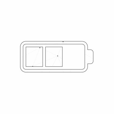 Resimli Simge Arka Planda İzole - Yarım Pil