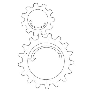 Resimli Simge Arka Planda İzole - Sayaç Dönen Dişli