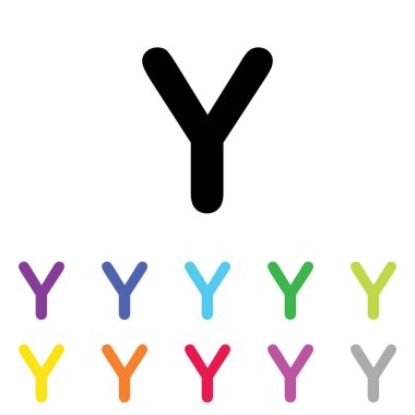 Beyaz Arka Plan'da bir dizi renkte Resimli Simge - 