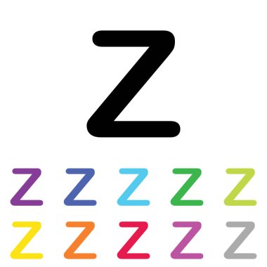 Beyaz Arka Plan'da bir dizi renkte Resimli Simge - 