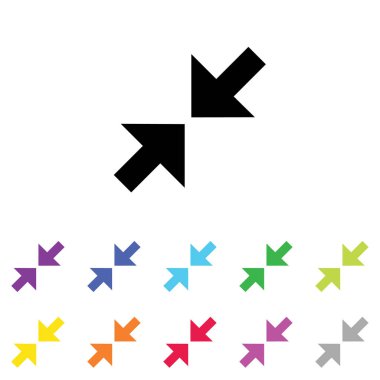 Beyaz Arka Plan'da bir dizi renkte Resimli Simge - 