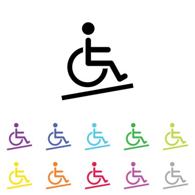 Beyaz Arka Plan'da bir dizi renkte Resimli Simge - 