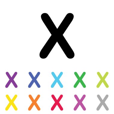 Beyaz Arka Plan'da bir dizi renkte Resimli Simge - 