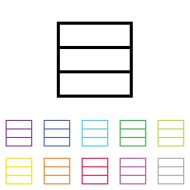 Beyaz Arka Plan'da bir dizi renkte Resimli Simge - 