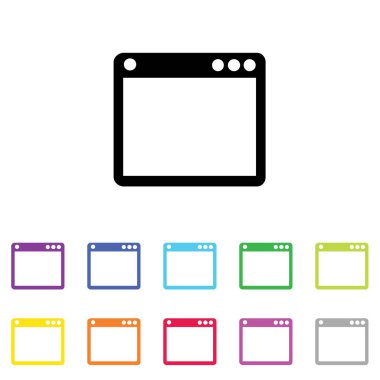 Beyaz Arka Plan'da bir dizi renkte Resimli Simge - 