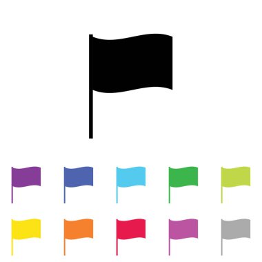 Beyaz Arka Plan'da bir dizi renkte Resimli Simge - 