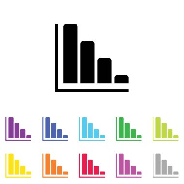 Beyaz Arka Plan'da bir dizi renkte Resimli Simge - 