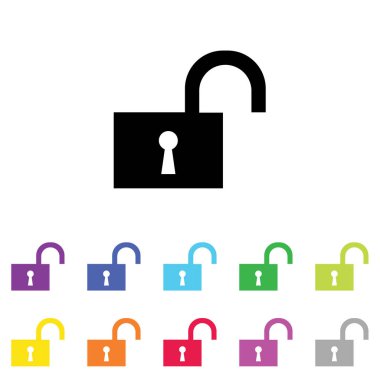 Beyaz Arka Plan'da bir dizi renkte Resimli Simge - 