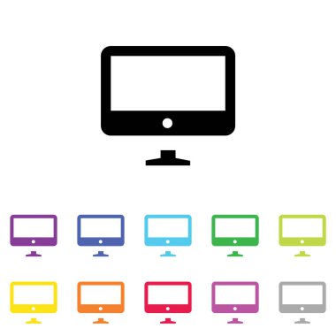 Beyaz Arka Plan'da bir dizi renkte Resimli Simge - 