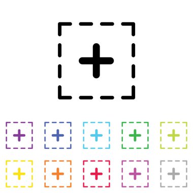 Beyaz Arka Plan'da bir dizi renkte Resimli Simge - 