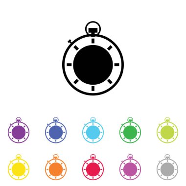 Beyaz Arka Plan'da bir dizi renkte Resimli Simge - 