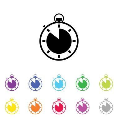 Beyaz Arka Plan'da bir dizi renkte Resimli Simge - 