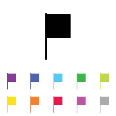 Beyaz Arka Plan'da bir dizi renkte Resimli Simge - 