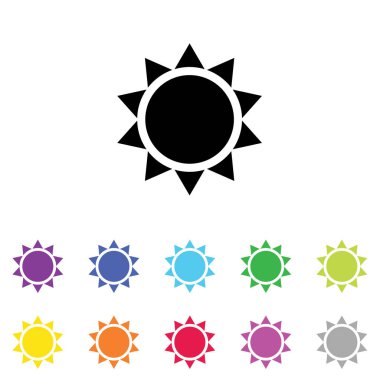 Beyaz Arka Plan'da bir dizi renkte Resimli Simge - 