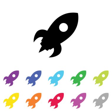 Beyaz Arka Plan'da bir dizi renkte Resimli Simge - 