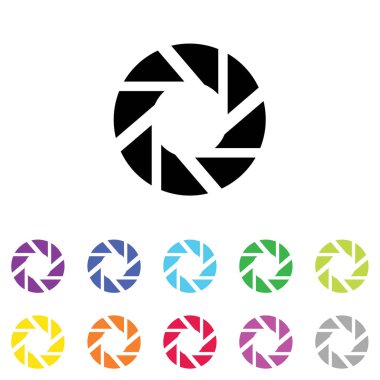 Beyaz Arka Plan'da bir dizi renkte Resimli Simge - 