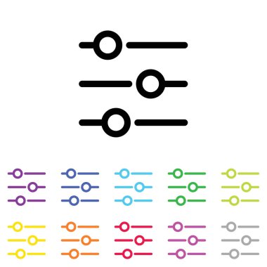 Beyaz Arka Plan'da bir dizi renkte Resimli Simge - 